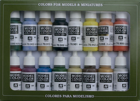 Vallejo Hobby Paint Acrylfarbe – 70140 Basic Colors USA – Modellfarbe – Acrylset Farbset – 16x 17 ml