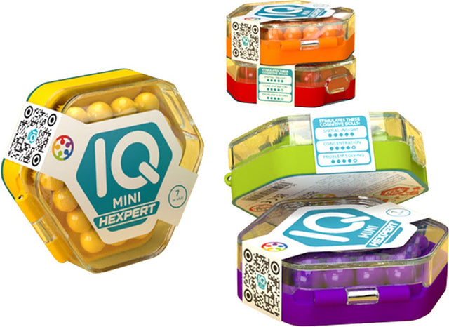 Smartgames IQ mini hexpert – Denkspiel Reisepuzzle im Taschenformat – 120 Aufgaben mit sechseckigem Raster – lehrreiches Solospiel – ab 7 Jahren