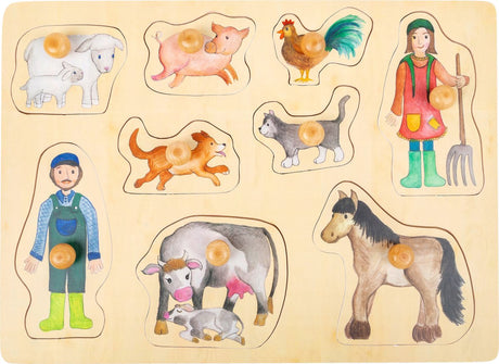 Kleines Fußformpuzzle Bauernhof Holz Junior 9 Teile