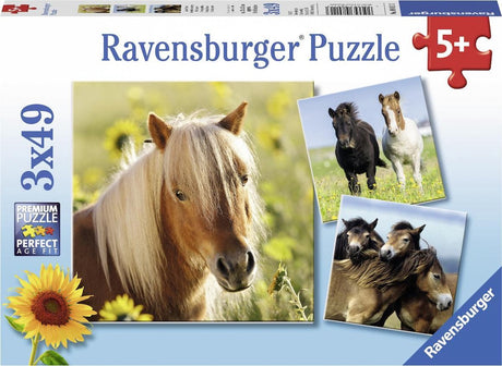 Ravensburger Puzzle süße Ponys - 3x49 Teile - Kinderpuzzle