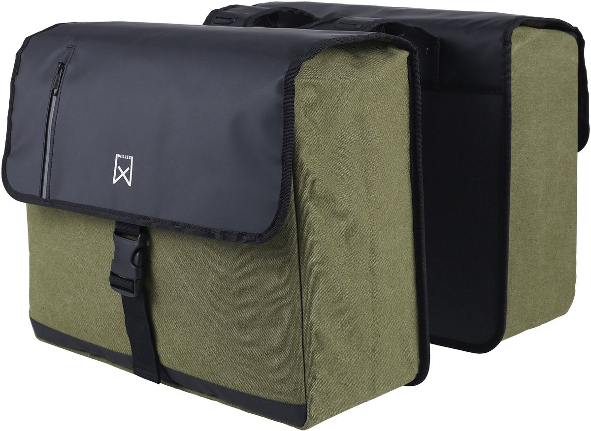 Willex - Fahrradtaschen - Business - 30 - l - Canvas - Grün - und - Schwarz