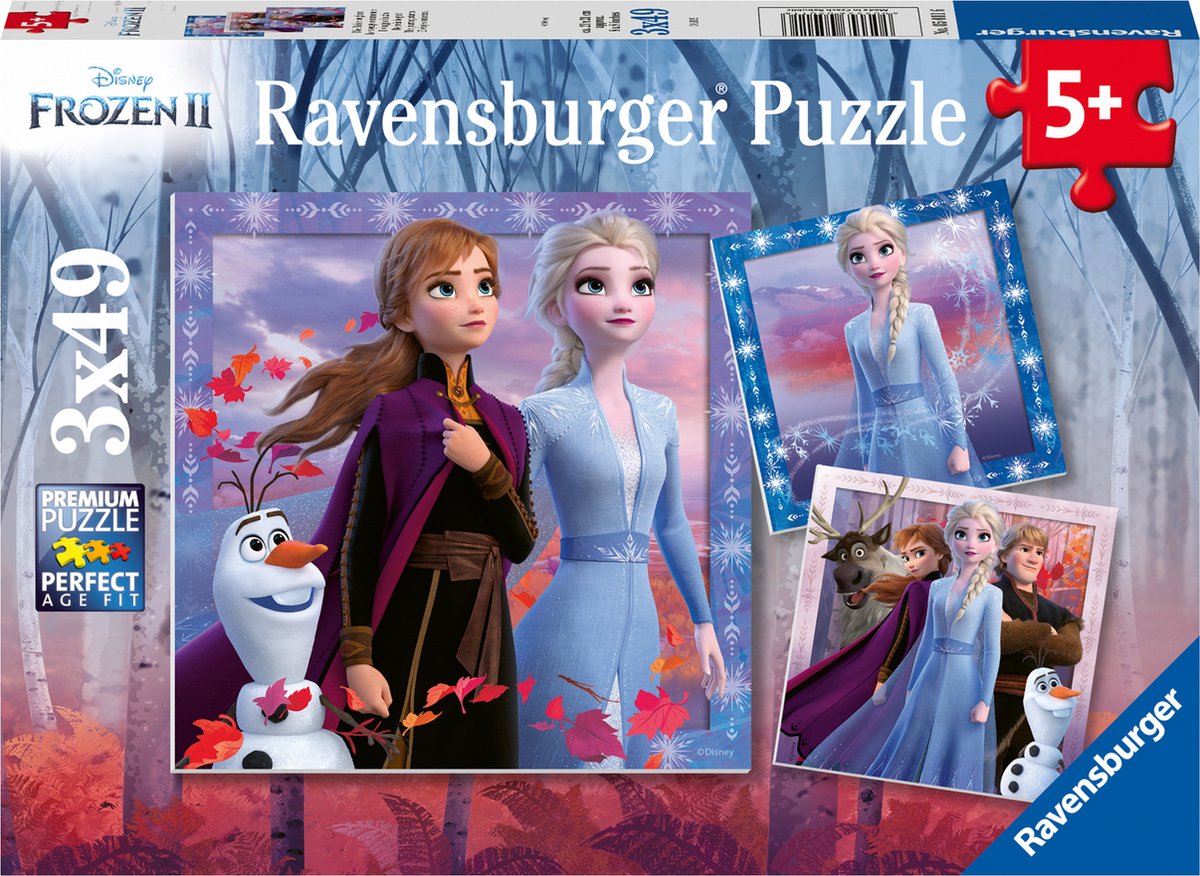 Ravensburger Puzzles Disney Frozen 2 – 3 x 49 Teile – Kinderpuzzle