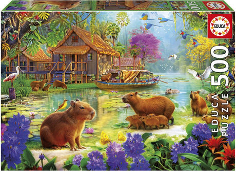 Educa - Puzzle - Wasserschweindorf - 500 Teile - Puzzle