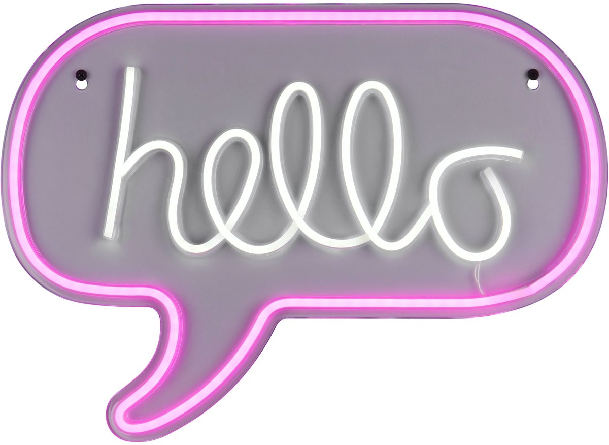 Rl lebe dein Licht Reality Hello - Wandleuchte - transparent klar - inkl. 1x SMD 5 W - Schnurschalter - Wandmontage - USB-C-Anschluss