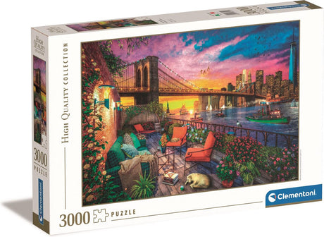 Clementoni Puzzle Manhattan Balkon Sonnenuntergang, 3000 Teile.