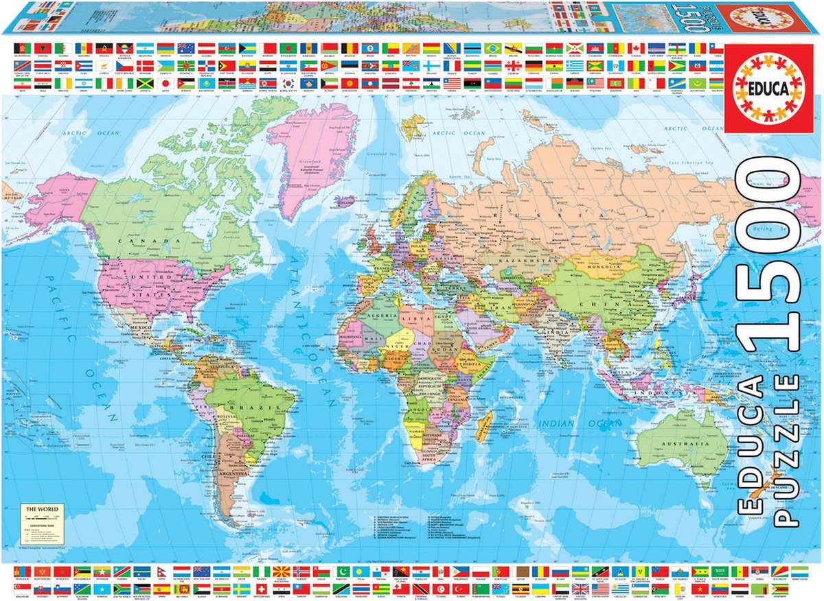 Educa Puzzle Weltkarte 1500 Teile