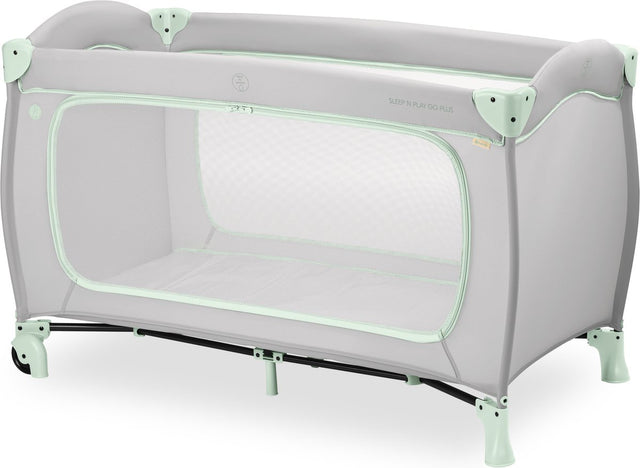 Hauck sleep n play go plus - campingbedje - met wielen - extra grote doorgang - dusty mint