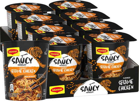 Maggi Saucy Nudeln Sesam Huhn – 8 Stück x 75g – Vorteilspackung