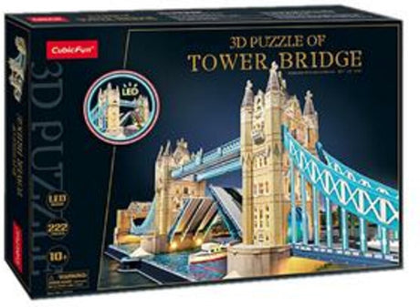 Würfelspaßige 3D-Puzzle-Turmbrücke – mit LED-Beleuchtung – ab 10 Jahren