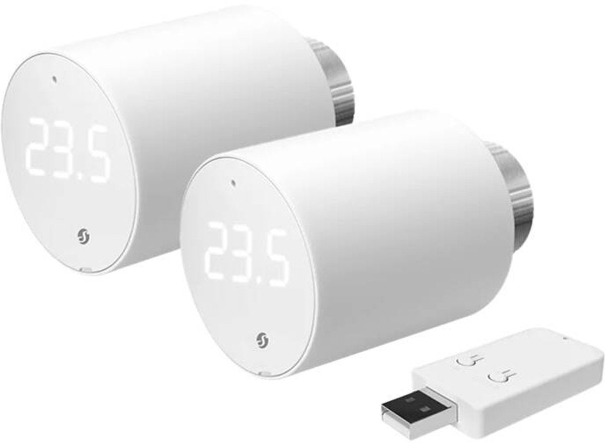 Shelly Blu Trv Heizkörperthermostat 2-er Pack Gateway, Heizkörperthermostat Bluetooth Low Energy, WiFi