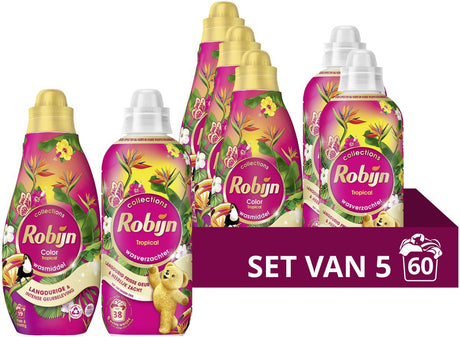 Robijn Perfect Match Waschmittel- und Weichspülerpaket – Tropical – 5 Stück – 60 Wäschen