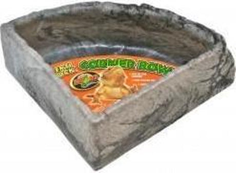 Zoomed zoo med repti rock corner food water dish - voer waterbak - large - grijs l