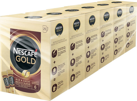 Nescafé Gold Instantkaffee – 6 Kartons x 25 Beutel