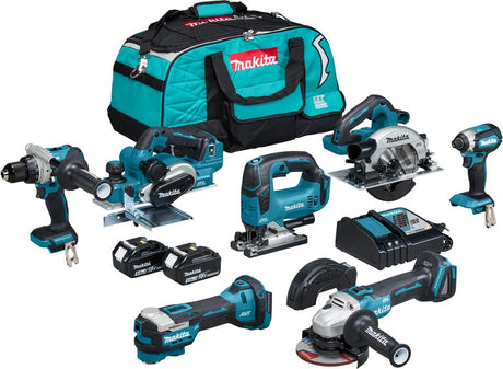 Makita dlx7019tx1 accu combiset 7-delig 18v 5.0ah in tas