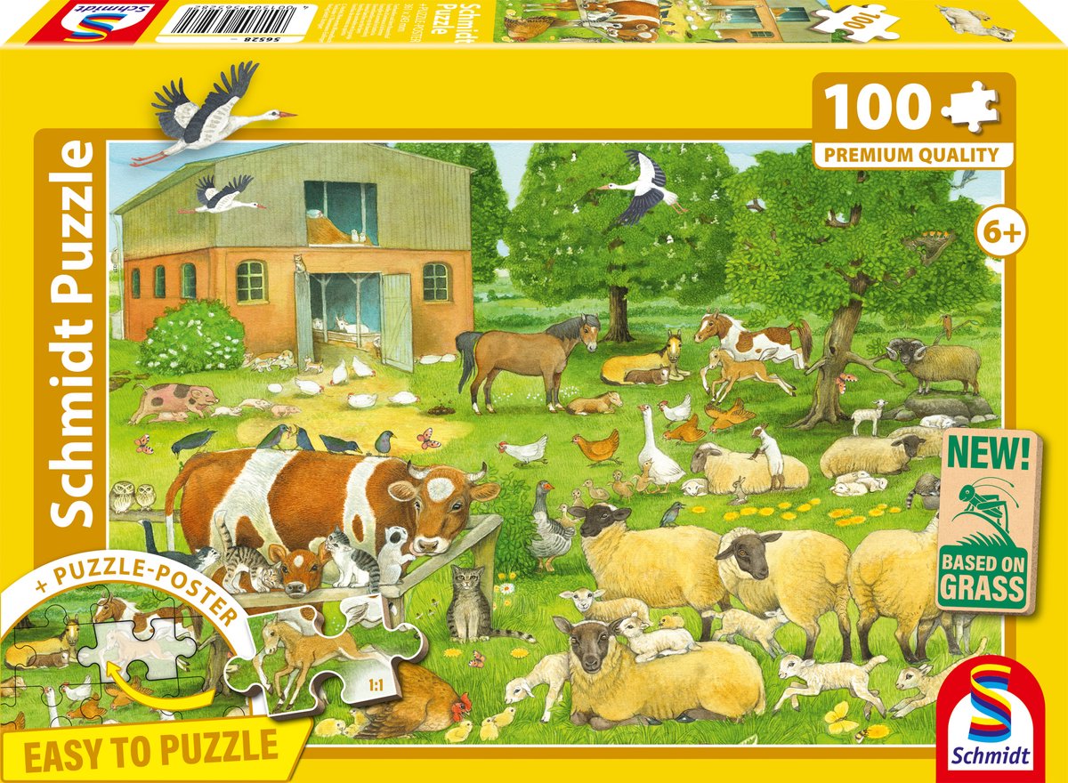 Schmidt - Puzzle - Bauernhoftierbabys - 100 Teile - Kinder - ab 6 Jahren