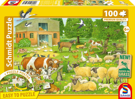Schmidt - Puzzle - Bauernhoftierbabys - 100 Teile - Kinder - ab 6 Jahren