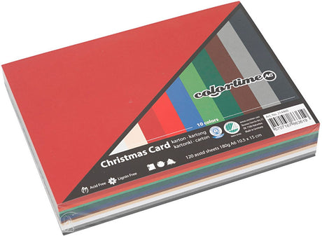 Colortime https: www.cchobby.nl Christmas-cardboard-a6-sheet-105x148-mm-180-gr-diverse-colours-120-div-vellen-1-doos