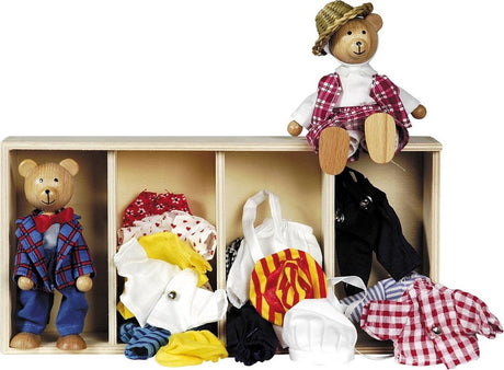 Goki Puppenhaus Bärenpuppen + Kleidung