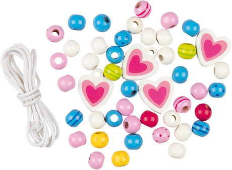 Goki houten parelset - multicolor - 46 parels - maak je eigen ketting of armband - 4 jaar