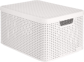 Curver Style Box Rattan l – Aufbewahrungskorb – 30 l hellgrau