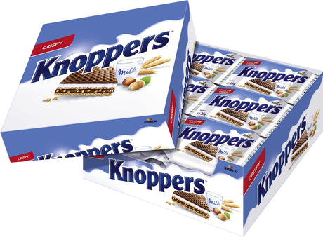 Knoppers - Schokoladenwaffeln (Karton mit 24 Stück) - Kekse verteilen