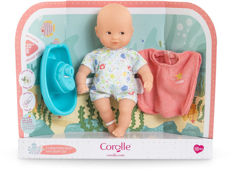 Corolle – Mini-Badeset – Badepuppe 20 cm – Umhang und Boot