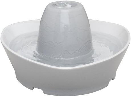 Petsafe ® Streamside Keramik-Haustierbrunnen – Keramik-Trinkbrunnen für Katzen und kleine Hunde – Wasser sprudelt sanft über den Turm – durch das Design von allen Seiten zugänglich – 1,8 Liter – Bachseite