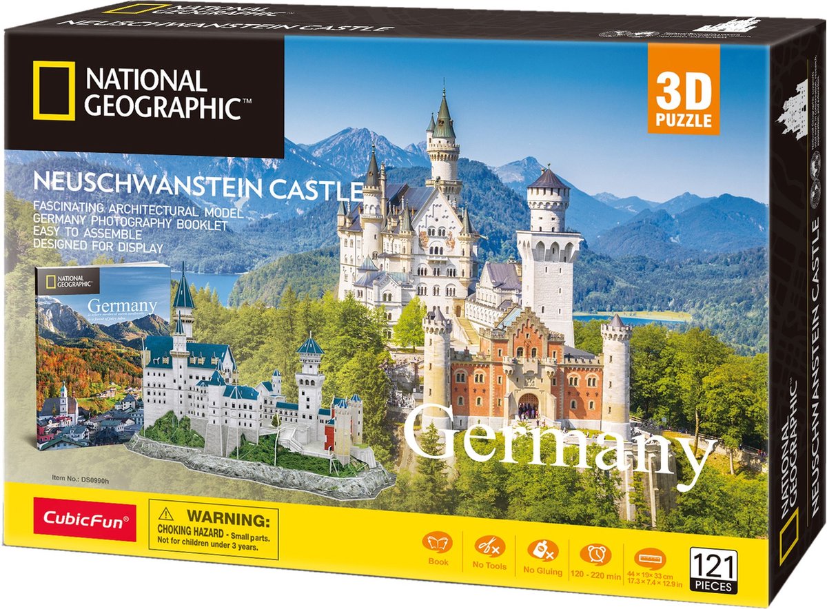 Kubisches lustiges 3D-Puzzle National GeographicSchloss Neuschwanstein
