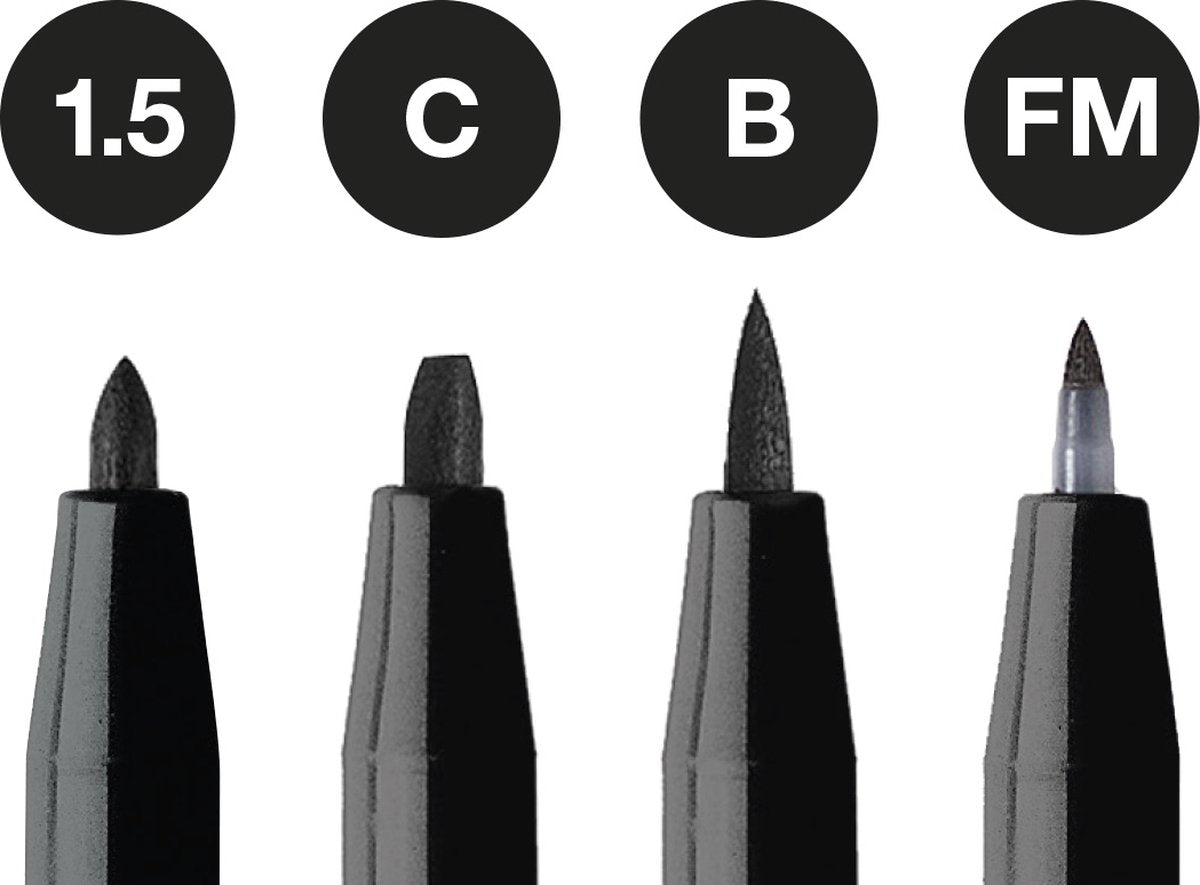 Faber-Castell Zeichenstift – Pitt Artist Pen – Schwarz – 4-teilig – FC-167153