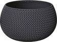 Prosperplast Pflanztopf Blumentopf aus Kunststoff Ø 37 cm und Höhe 22 cm in Anthrazitgrau für drinnen und draußen