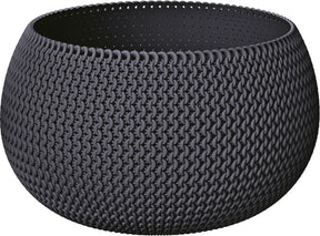 Prosperplast Pflanztopf Blumentopf aus Kunststoff Ø 37 cm und Höhe 22 cm in Anthrazitgrau für drinnen und draußen