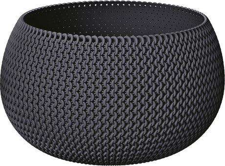 Prosperplast Pflanztopf Blumentopf aus Kunststoff Ø 37 cm und Höhe 22 cm in Anthrazitgrau für drinnen und draußen