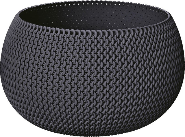 Prosperplast Pflanztopf Blumentopf aus Kunststoff Ø 37 cm und Höhe 22 cm in Anthrazitgrau für drinnen und draußen