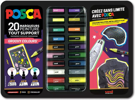Posca Uni Uni Farbmarker Koffer Groovy Colors 20 Stück