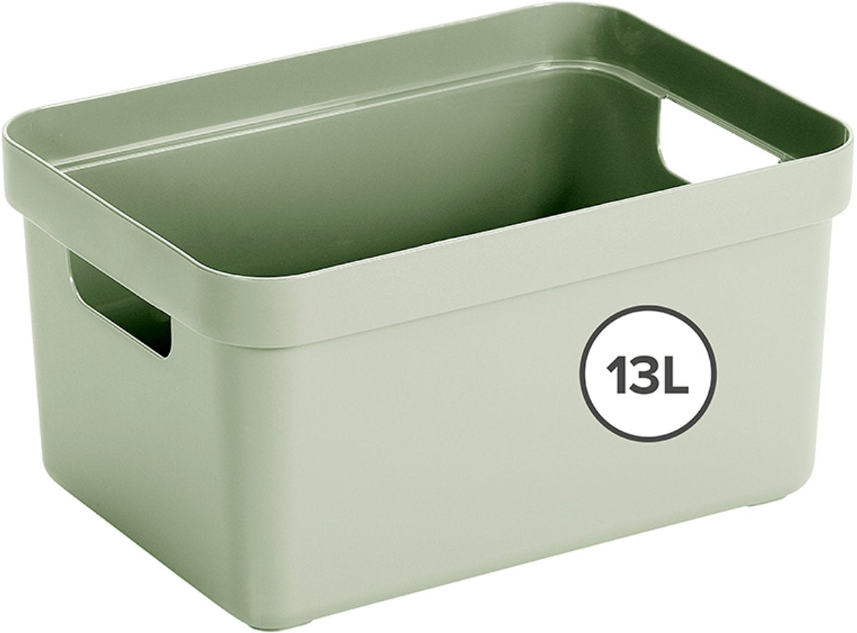 Sigma Home Aufbewahrungsbox 13l grün 350x246x183mm | 3 Stück