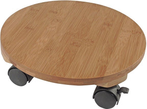 Natur – Pflanzenwagen mit Rädern – ø30 cm – l – Bambus-Verbundwerkstoff