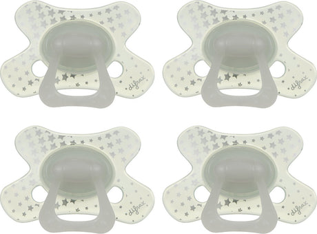 Difrax fopspeen natural - 12 tot 18 maanden - sterretjes transparant - 4 stuks