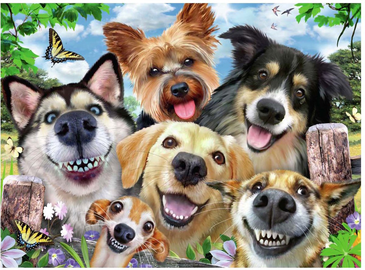 Ravensburger Puzzle glückliche Hunde, 1000 Teile.