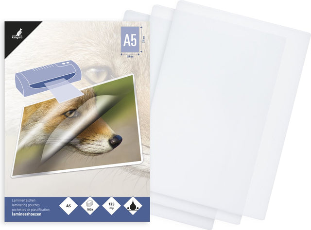 Kangaro-Laminierfolie – A5 – 125 Mikron – glänzend – 100 Stück
