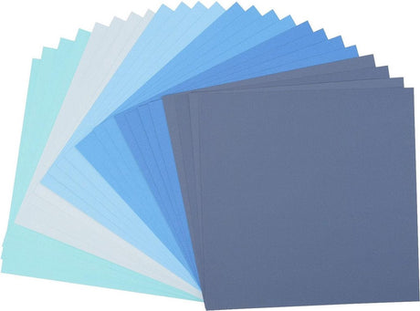 Vaessen creative cardstock - blauw - 30,5 x 30,5 cm - 24 vellen - textuur - 216 g