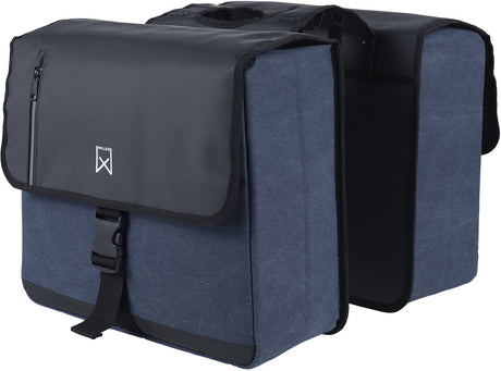 Willex - Doppelte Canvas-Bisonyl-Tasche - 30 Liter - Universalbefestigung - Schwarzblau