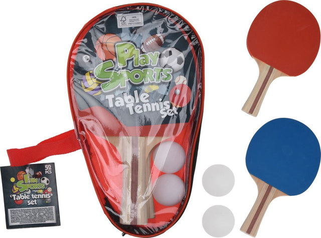 Tischtennis-Set mit 2 Schlägern und 2 Bällen