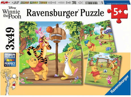 Ravensburger Puzzle Disney Winnie the Pooh Sporttag – 3x49 Teile – Kinderpuzzle