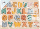 Kleines Fußhölzernalphabet -Puzzle -Safari