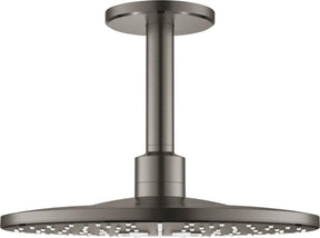 Grohe Rainshower Smartactive Kopfbrause 31cm mit Deckenarm mit 2 Strahlarten, Hartgraphit gebürstet