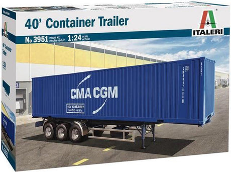 Italeri modelbouwpakket vrachtwagens - 3951 40'ft container trailer cma-cgm plastic - 1:24 - modelbouw
