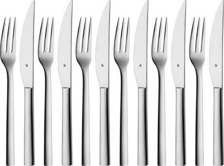 WMF Nuova Steakbesteck – 12-teilig – Edelstahl – für Steaks und Grillfleisch