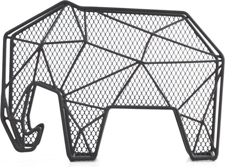 Kikkerland Briefhalter – grafischer Elefant – schwarz – Organizer – Metall – 25 x 15 x 9 cm