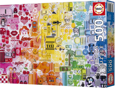 Educa – Puzzle – Collagefarben – 500 Teile Karton – Puzzle