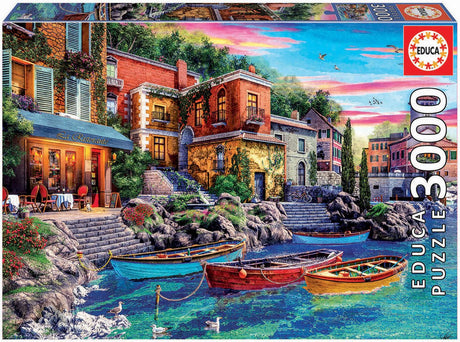 Educa - Puzzle - 3000 Teile - Sonnenuntergang in Como - Puzzle